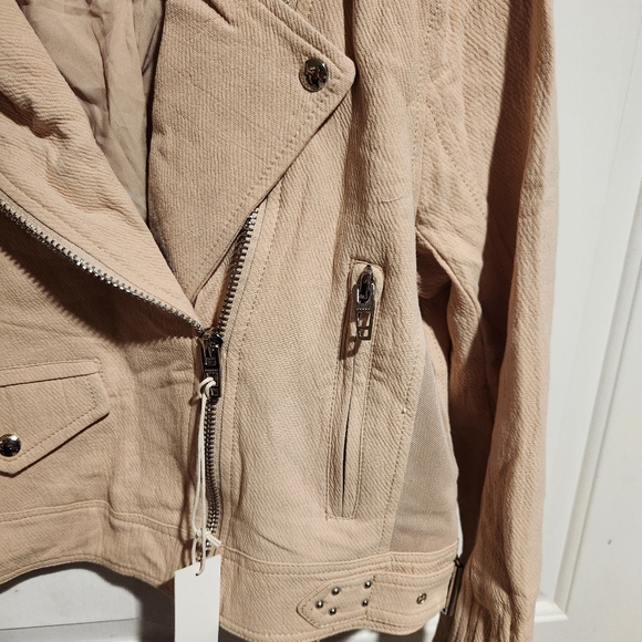 BLANKNYC Crepe Moto Beige Jacket NEW Punk Studded Grunge - Picture 7 of 8
